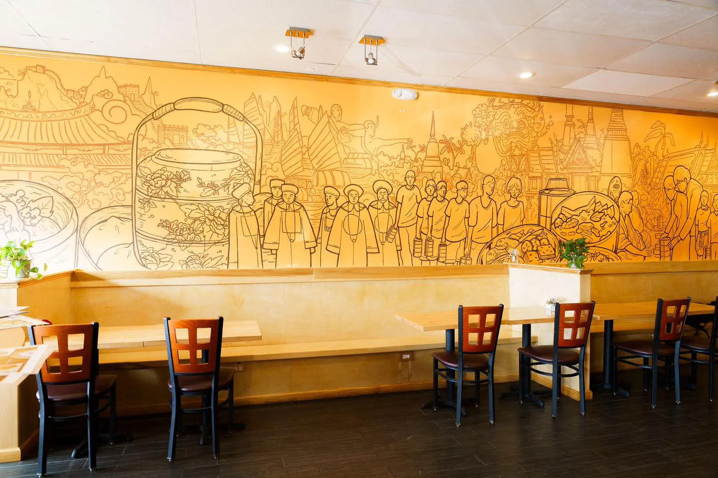 Inside the dining room at Pin Toh Asian
