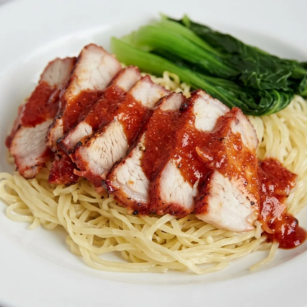 BBQ Red Pork Dry Noodle at Pin Toh Asian