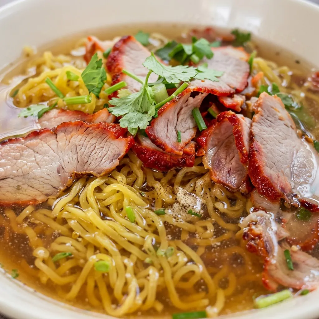 BBQ Red Pork Noodle Soup at Pin Toh Asian