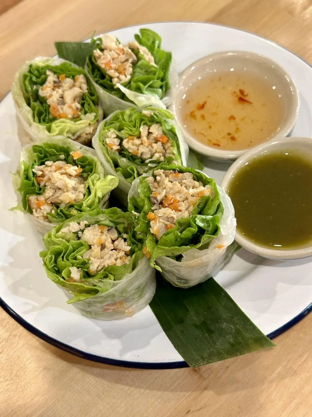Lui Suan (Fresh Vegetable Rice Wraps) at Pin Toh Asian