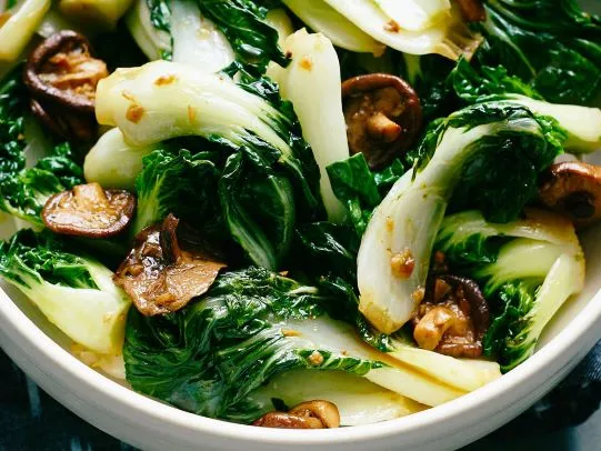 Pad Bok Choy with Mushrooms at Pin Toh Asian